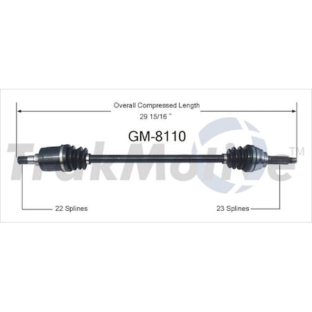 Surtrack Axle Cv Axle Shaft, Gm-8110 GM-8110